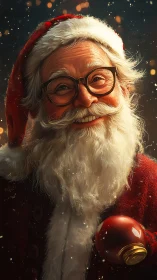 Warmly lit Santa portrait renders festive nostalgia in detail