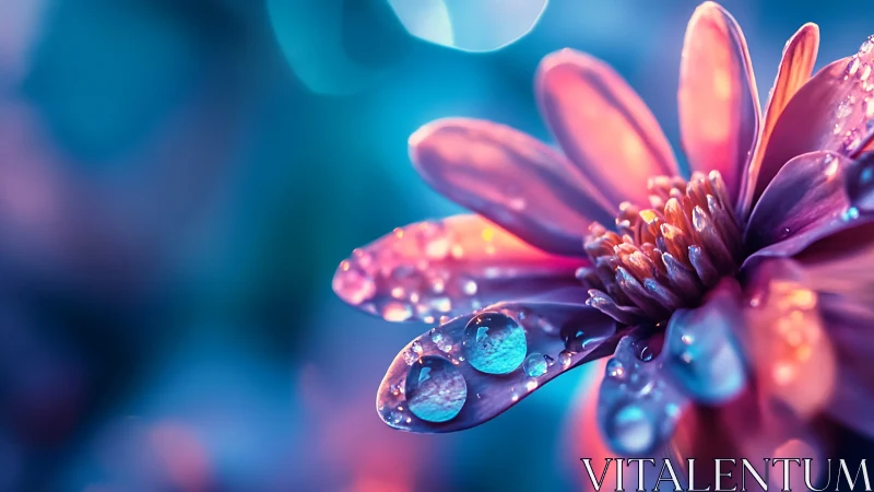 Luminous Petals Weep: Dewdrops Caught Between Dream and Photon.