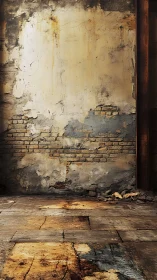 Sunburned factory wall where peeling plaster remembers echoes.
