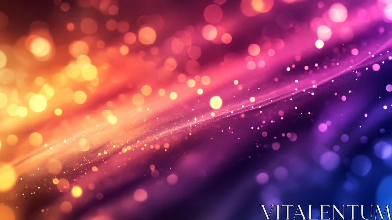 Digital bokeh lightstream abstraction with chromatic gradients.