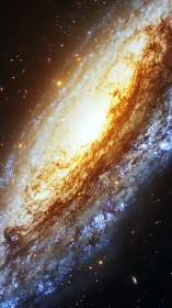 Spiral galaxy with bright core and dense star fields.