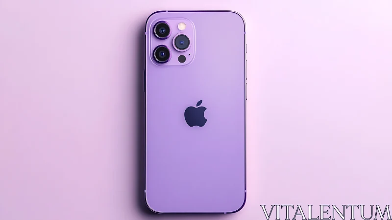 Purple iPhone 12 Pro Positioned Against Soft Pastel Background