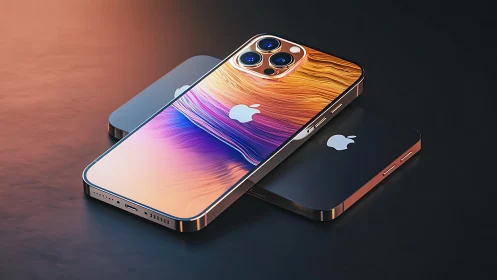 iPhone 13 Pro and compact device display with gradient finish.