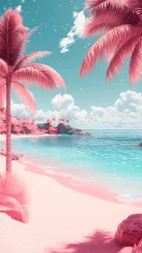 Pink Palm Paradise Beach Dream.