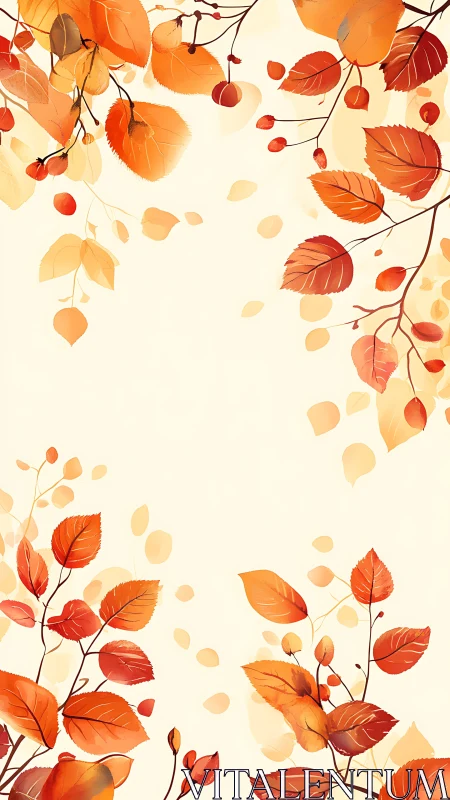 Cozy autumn leaves framing a soft, welcoming background.
