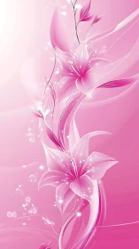 Pink Luminescent Floral Gradient: Digital Botanical Abstraction.