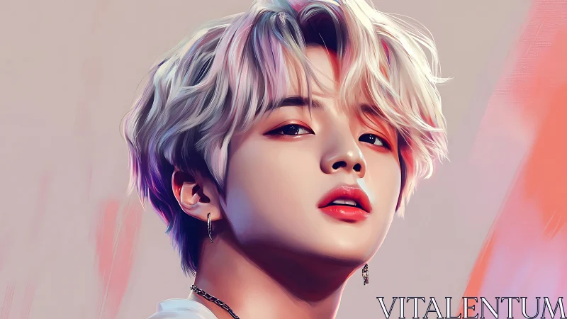 Soft neon gaze rewrites portrait glamour with electric calm