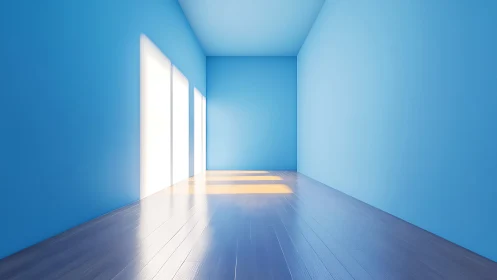 Sunlit blue room inviting quiet moments of calm and hope.