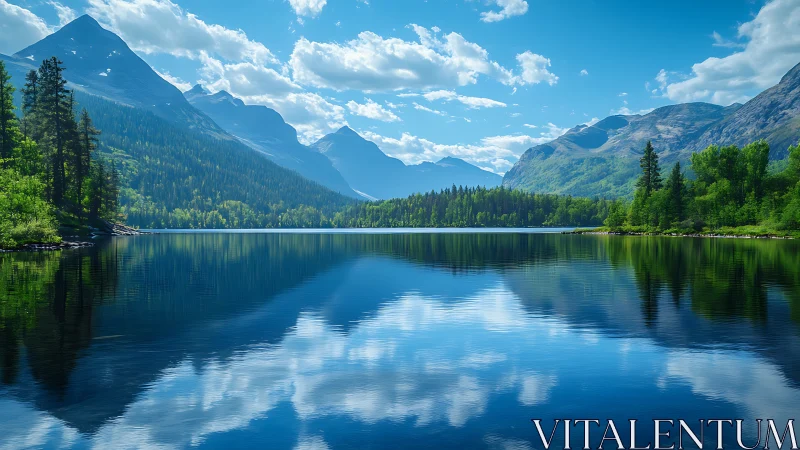 Mirrorlake morning where blue mountains learn to dream.