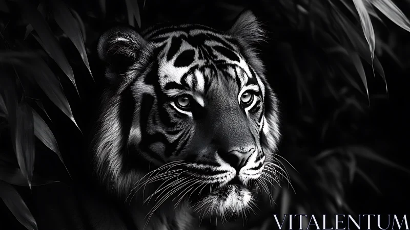 Quiet jungle monarch resting in velvet shadows of night.