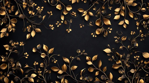 Gilded midnight vines framing an elegant dark canvas.