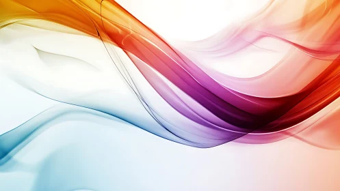 Colorful ribbons of light drift gently across a bright sky