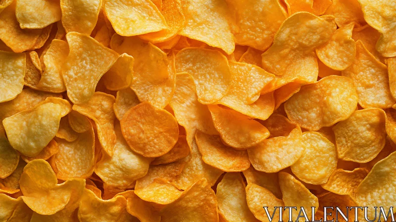 Overlapping golden potato chips form a crisp textural field