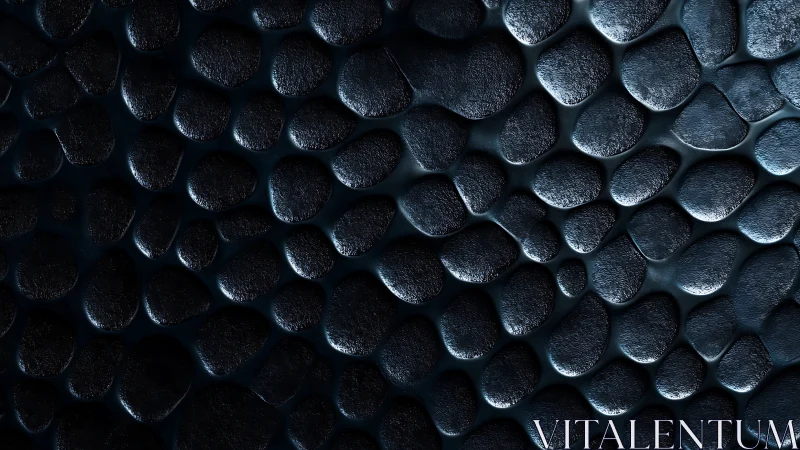 Metallic pebble texture with deep shadowed relief detail.