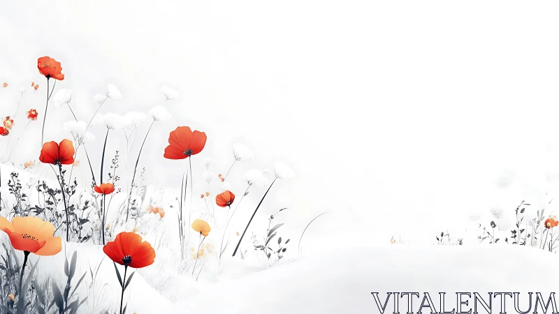 Red Poppies Bloom in a Dreamy Wildflower Meadow