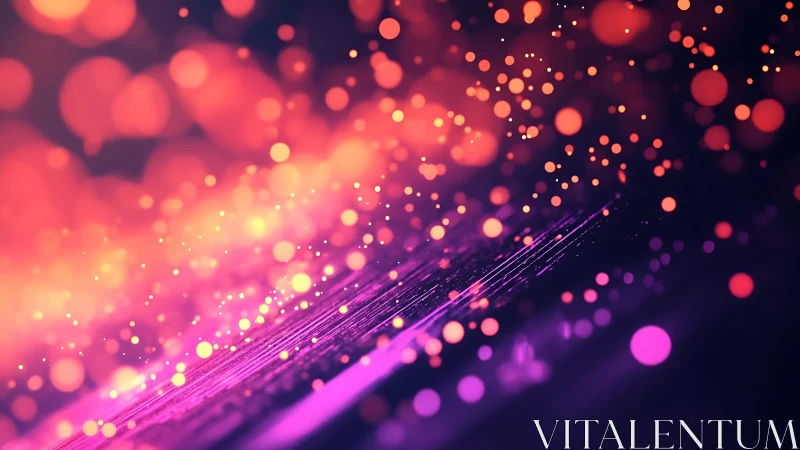 Vibrant Abstract Bokeh Lights in Purple and Orange Digital Art.