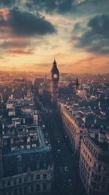 Clocktower glow stitches dusk light across the London maze