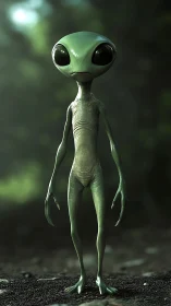 Bioluminescent alien lifeform rendered with cinematic depth of field