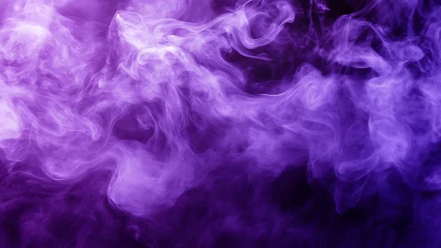 Violet smoke swirls form ethereal abstract cloud field.