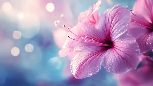 Pink Petals Emerge. Macro floral close-up.