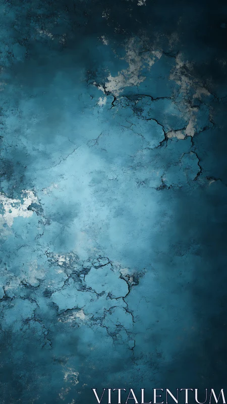 Moody teal textures drift across a cracked painted surface