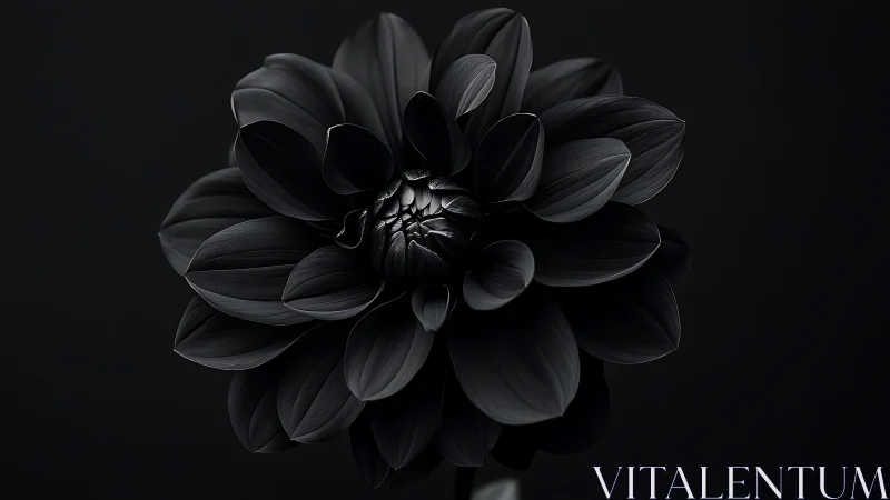 Monochromatic Dahlia in Darkness.