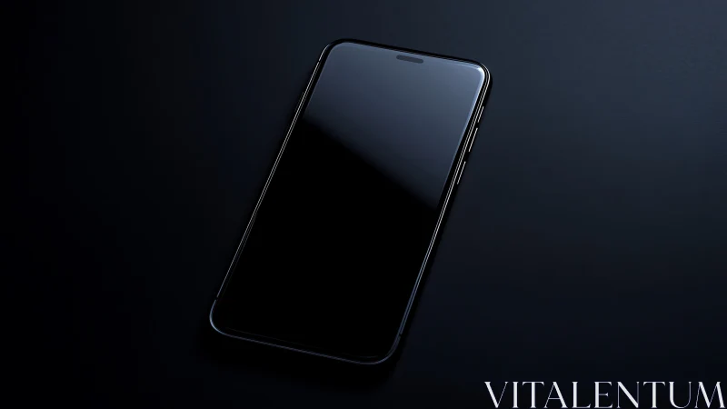 Modern smartphone rendered in dark studio lighting.