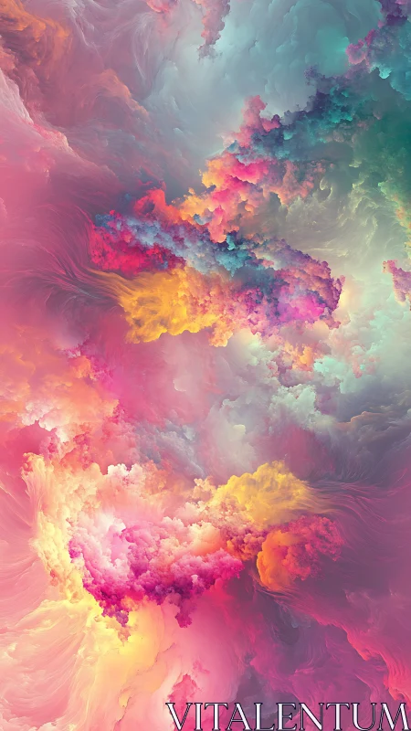 Volumetric pastel nebula with turbulent fractal cloud gradients