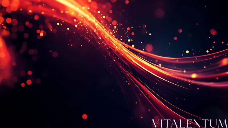 Dynamic Abstract Light Trails with Vibrant Red and Orange Hues.