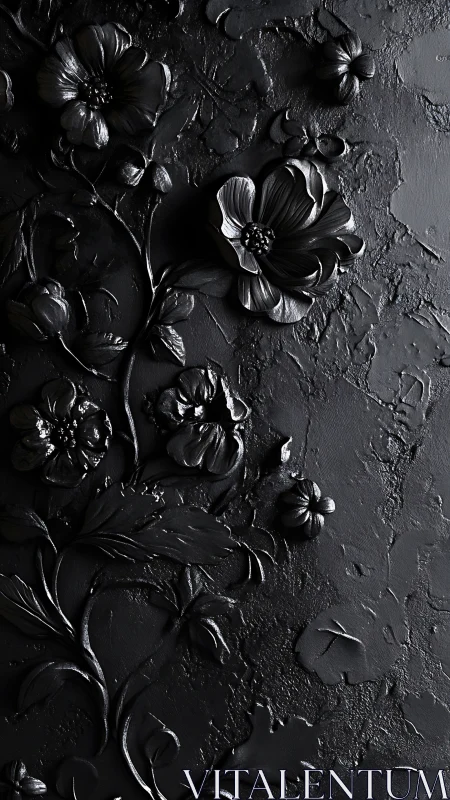 Monochrome Blooms: Sculptural Petals Cast in Stone Shadow.