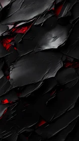 Obsidian shards over molten red abstract textured surface.