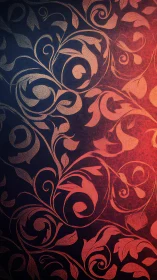 Ornate copper florals against midnight navy gradient wall.