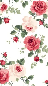 Roses in Full Bloom Dance Across Cream Canvas