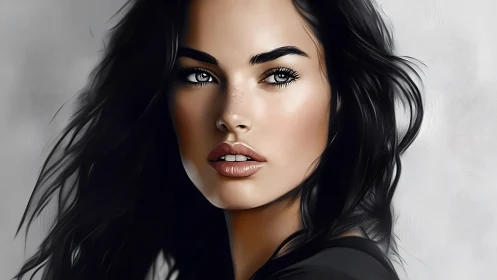 Moody digital portrait captures a woman’s intense quiet gaze