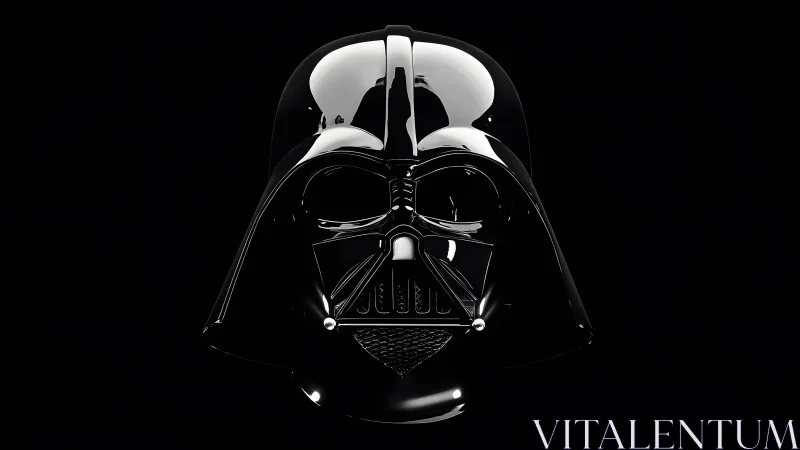 Darth Vader helmet in dramatic lighting, realistic digital art.