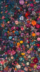 Vibrant Floral Chaos: A Dense Tapestry of Blooming Colors.