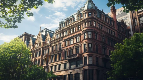 Historic corner townhouse captures late afternoon architectural light