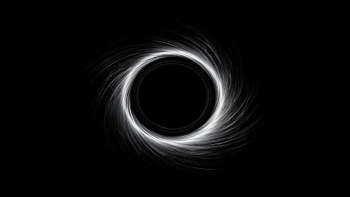 Soft cosmic whirl of light circling a calm dark center.