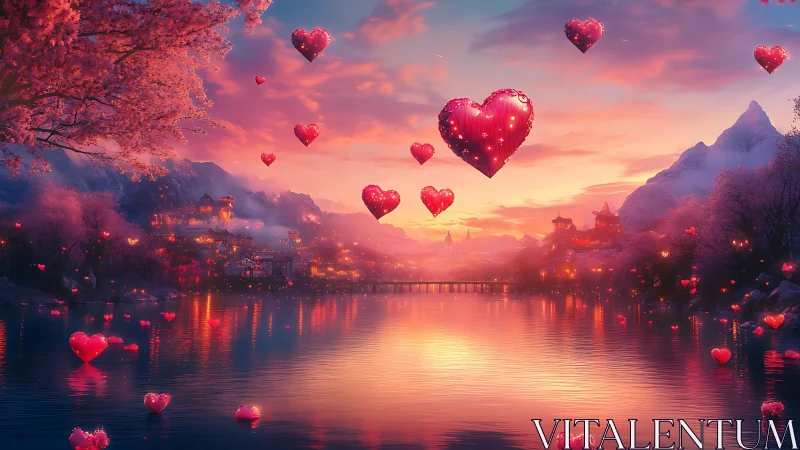 Luminous Hearts Dance Through Twilight Valleys