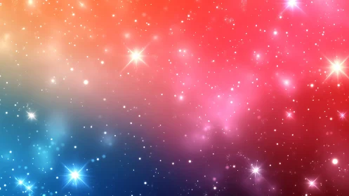 Colorful gradient galaxy backdrop with scattered stars.