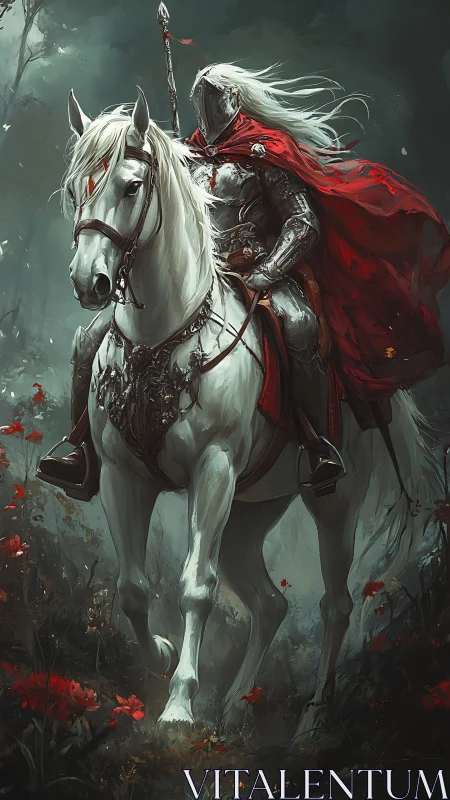 Crimson-caped dreadknight rides through whispering embers