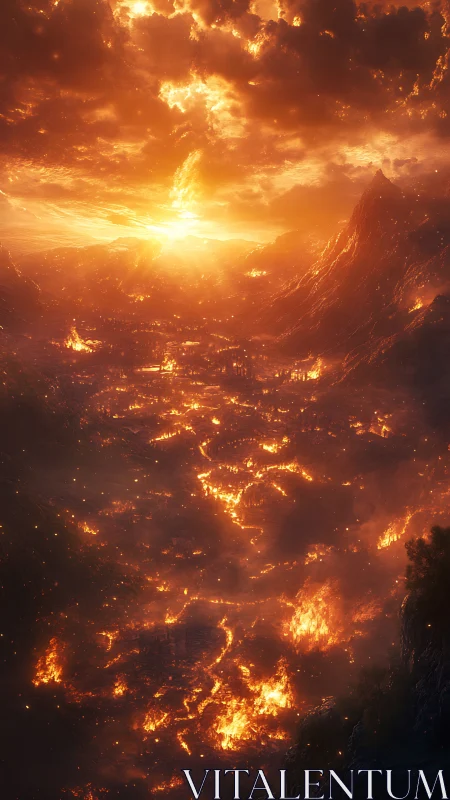 Inferno City Valley Engulfed in Massive Wildfire Blaze