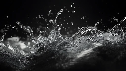 High-speed macro capture of dynamic water splash waveform.