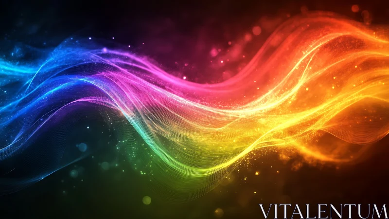 Rainbow light currents drifting through a luminous dream.