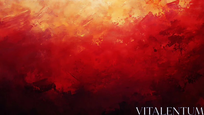 Glowing crimson sky of abstract color softly warms the senses