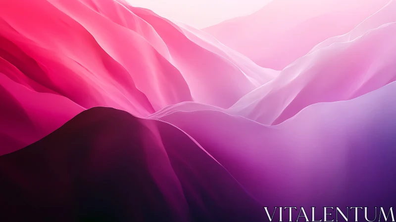 Luminescent pink gradients flow across abstract hills.