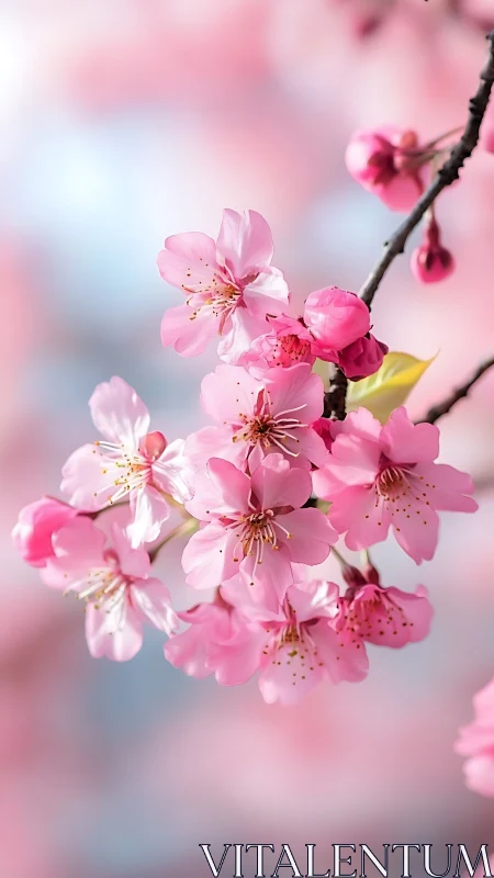 Cherry Blossoms Cascade: Spring's Pink Melody.
