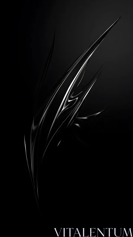 Gentle black chrome shards glowing in the quiet dark.