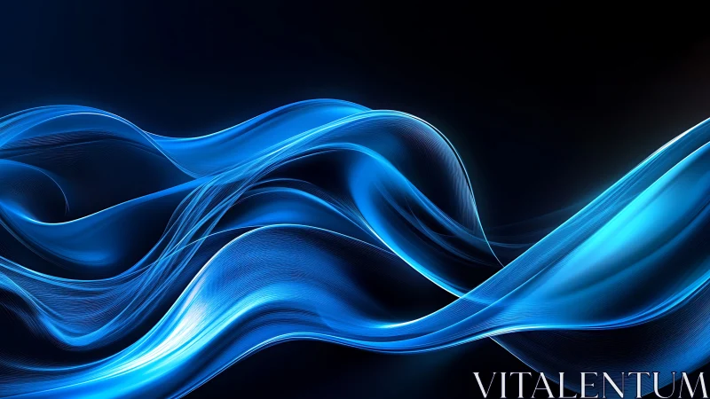 Electric cyan light waves on black gradient background