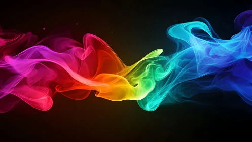 Chromatic energy waves merging in fluid spectral motion.